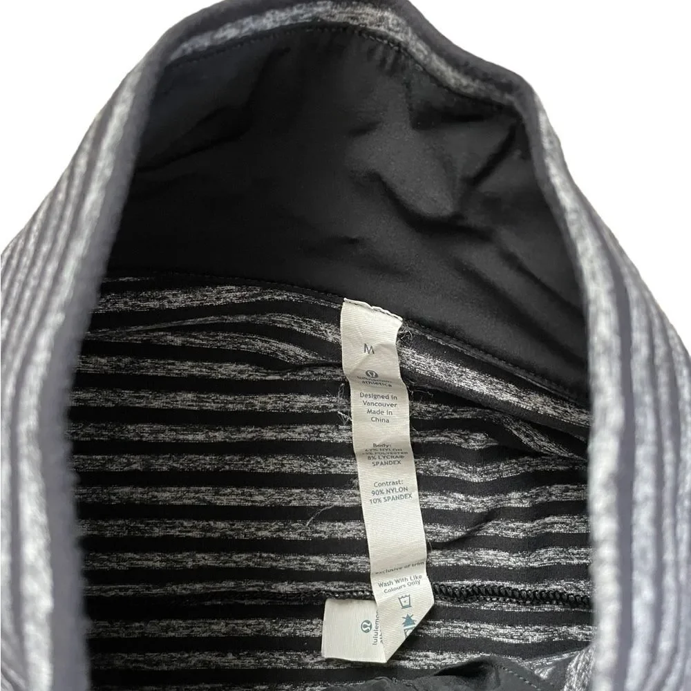 LULULEMON Men's Studio Half Zip Pullover Black White Striped Size Medium - Picture 8 of 8